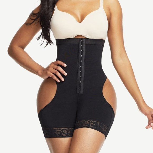 Wholesale Flawlessly High Waist Open Butt Shapewear Shorts Stretchy